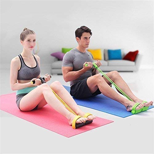 Foot Pedal Resistance Band Elastic Sit-Up Pull Rope Yoga Fitness Gym - Elastic Pull Ropes Tummy Trimmer