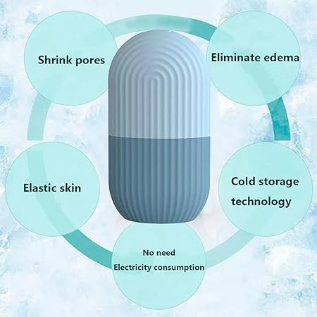 Reusable Facial Ice Roller for Face | Enhance Skin Glow Shrink &Tighten Pores with stopper