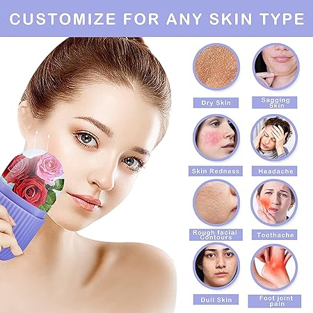 Reusable Facial Ice Roller for Face | Enhance Skin Glow Shrink &Tighten Pores with stopper