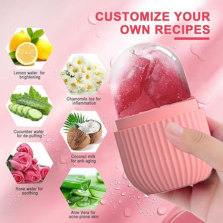 Reusable Facial Ice Roller for Face | Enhance Skin Glow Shrink &Tighten Pores with stopper