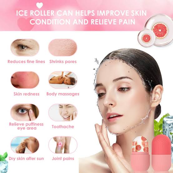 Reusable Facial Ice Roller for Face | Enhance Skin Glow Shrink &Tighten Pores with stopper